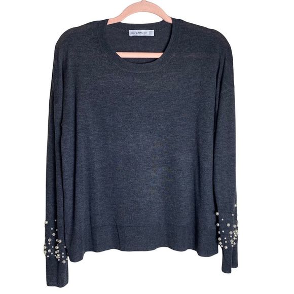 Zara Sweaters - Zara pullover with pearls size M